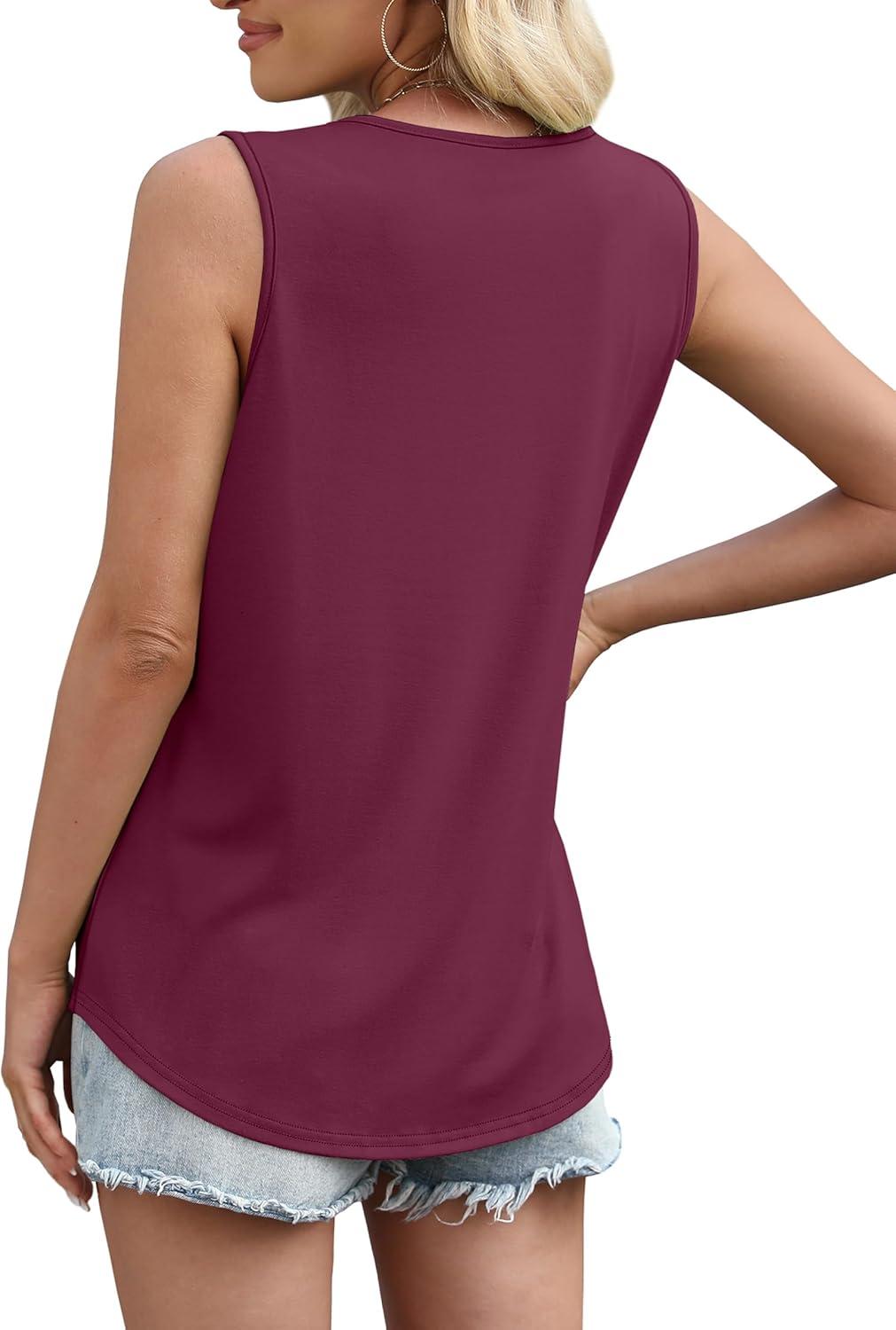 imageWIHOLL Womens Square Neck Tank Top2purple