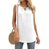 WIHOLL Tank Tops for Women Casual Summer Keyhole Neck Sleeveless Shirts Loose Blouses