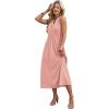 WIHOLL Vacation Dresses for Women 2026 Summer Flowy Maxi Cute Boho Midi Tshirt Dress Beach Essentials Pink Polka Dot L