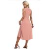 WIHOLL Vacation Dresses for Women 2026 Summer Flowy Maxi Cute Boho Midi Tshirt Dress Beach Essentials Pink Polka Dot L