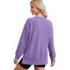 WIHOLL Women’s Oversized Lightweight Sweatshirt with Side Slit Zipper Soft Crew Neck Pullover Long Sleeve Tops 2024 Fashion