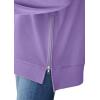 WIHOLL Women’s Oversized Lightweight Sweatshirt with Side Slit Zipper Soft Crew Neck Pullover Long Sleeve Tops 2024 Fashion