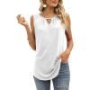 WIHOLL Tank Tops for Women Casual Summer Keyhole Neck Sleeveless Shirts Loose Blouses