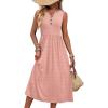 WIHOLL Vacation Dresses for Women 2026 Summer Flowy Maxi Cute Boho Midi Tshirt Dress Beach Essentials Pink Polka Dot L