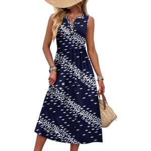 WIHOLL Vacation Dresses for Women 2026 Summer Flowy Maxi Cute Dress Beach Essentials Swimsuit Tshirt Dresses Floral S