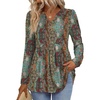 WIHOLL Western Shirts for Women Long Sleeve Cowboy Chic Boho Tops Fall Fashion Cowgirl Outfits Country Concert Ethnic Print M