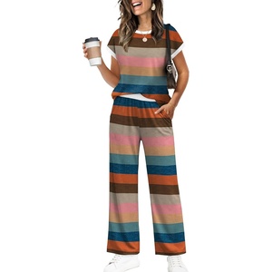 WIHOLL Two Piece Sets for Women Lounge Sets Plus Size Summer Outfits Cruise Resort Wear 2026 Beach Vacation Travel Matching Pants Sets Fashion Clothing Business Casual Office Cute Cropped T Shirts