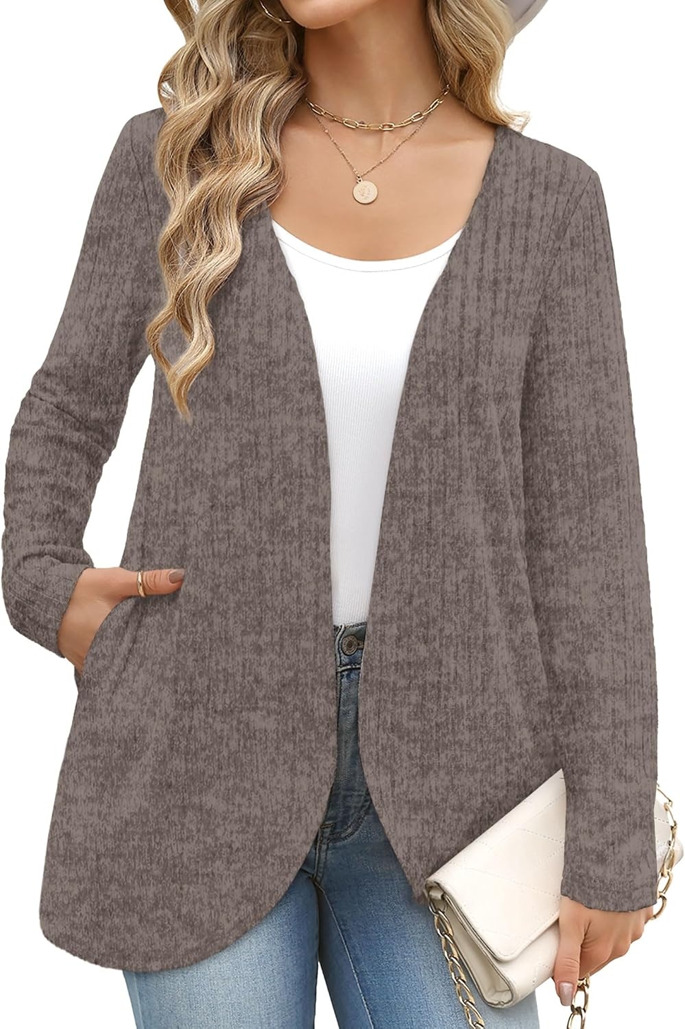 image:imageWIHOLL Cardigan Sweaters Fall Fashion Long Sleeve Shirts Casual01khaki