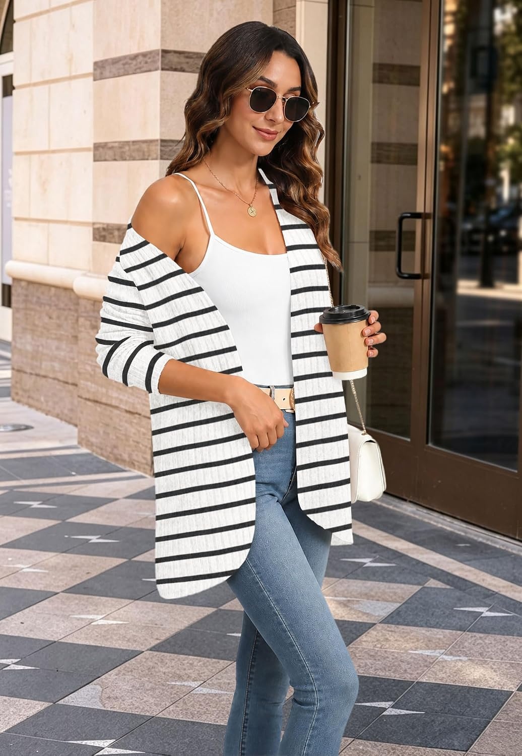 image:imageWIHOLL Cardigan Sweaters Fall Fashion Long Sleeve Shirts Casual03stripe