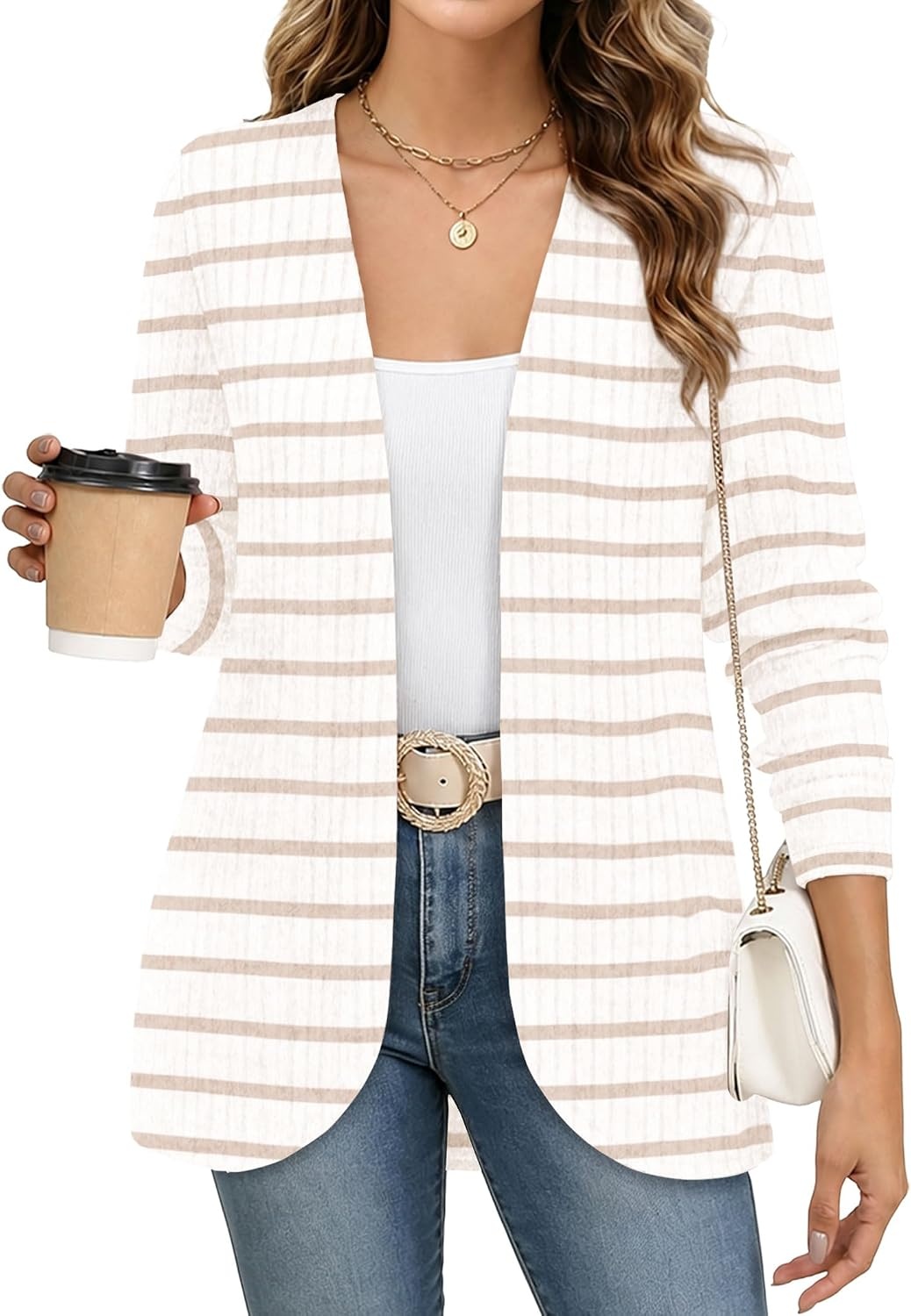 image:imageWIHOLL Cardigan Sweaters Fall Fashion Long Sleeve Shirts Casual04stripe