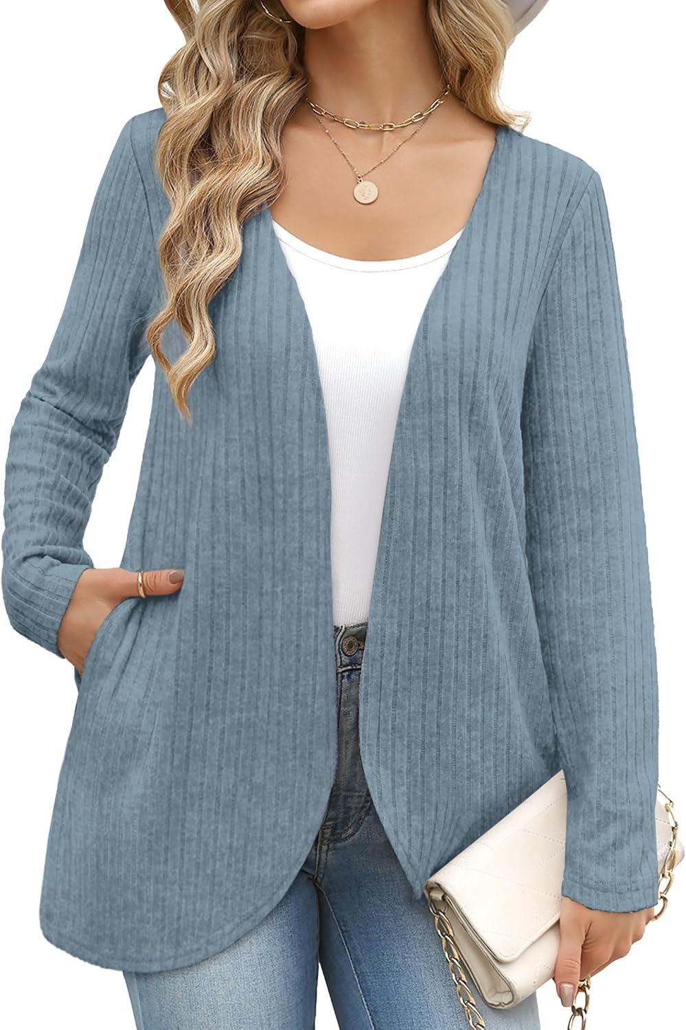 image:imageWIHOLL Cardigan Sweaters Fall Fashion Long Sleeve Shirts Casual08blue