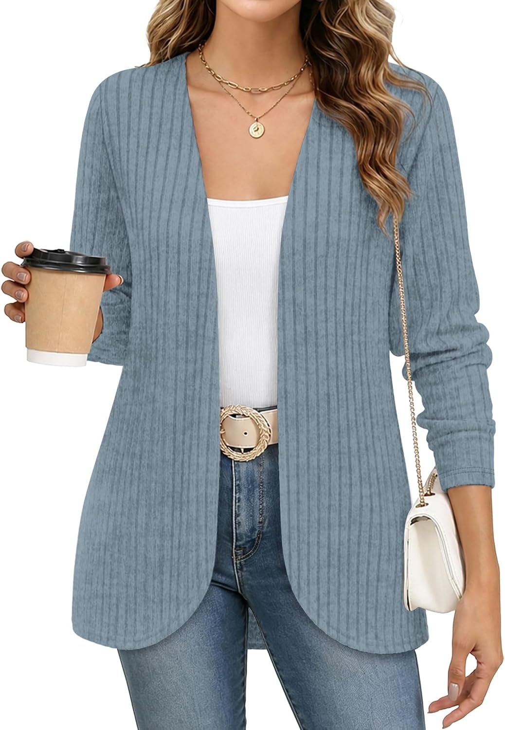image:imageWIHOLL Cardigan Sweaters Fall Fashion Long Sleeve Shirts Casual08blue
