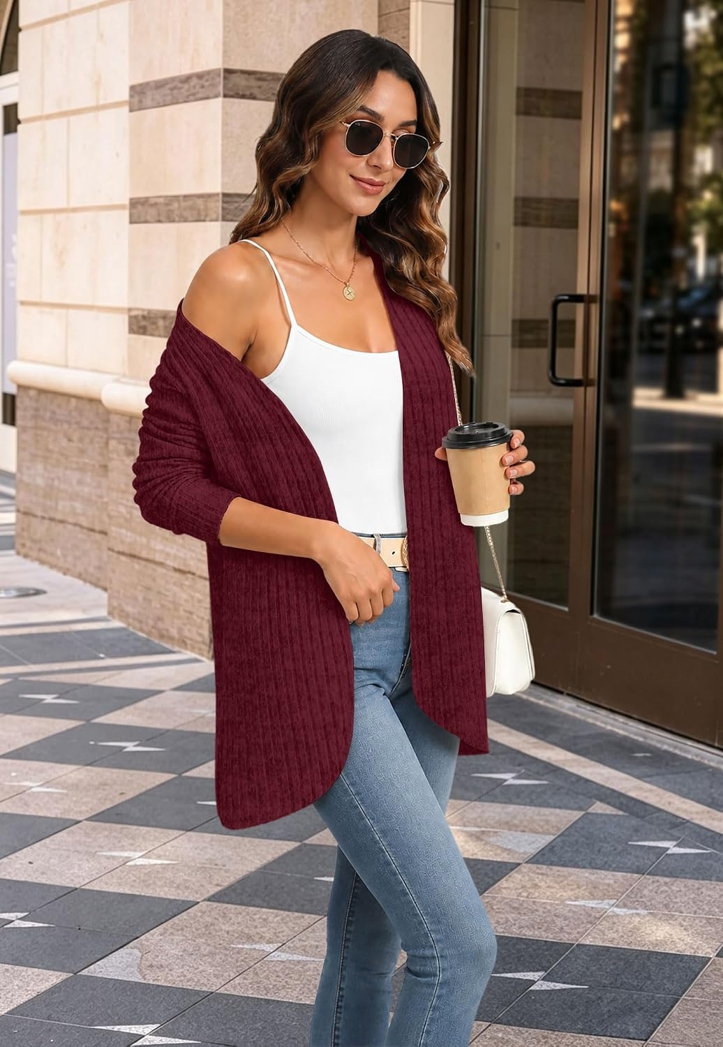 image:imageWIHOLL Cardigan Sweaters Fall Fashion Long Sleeve Shirts Casual11red