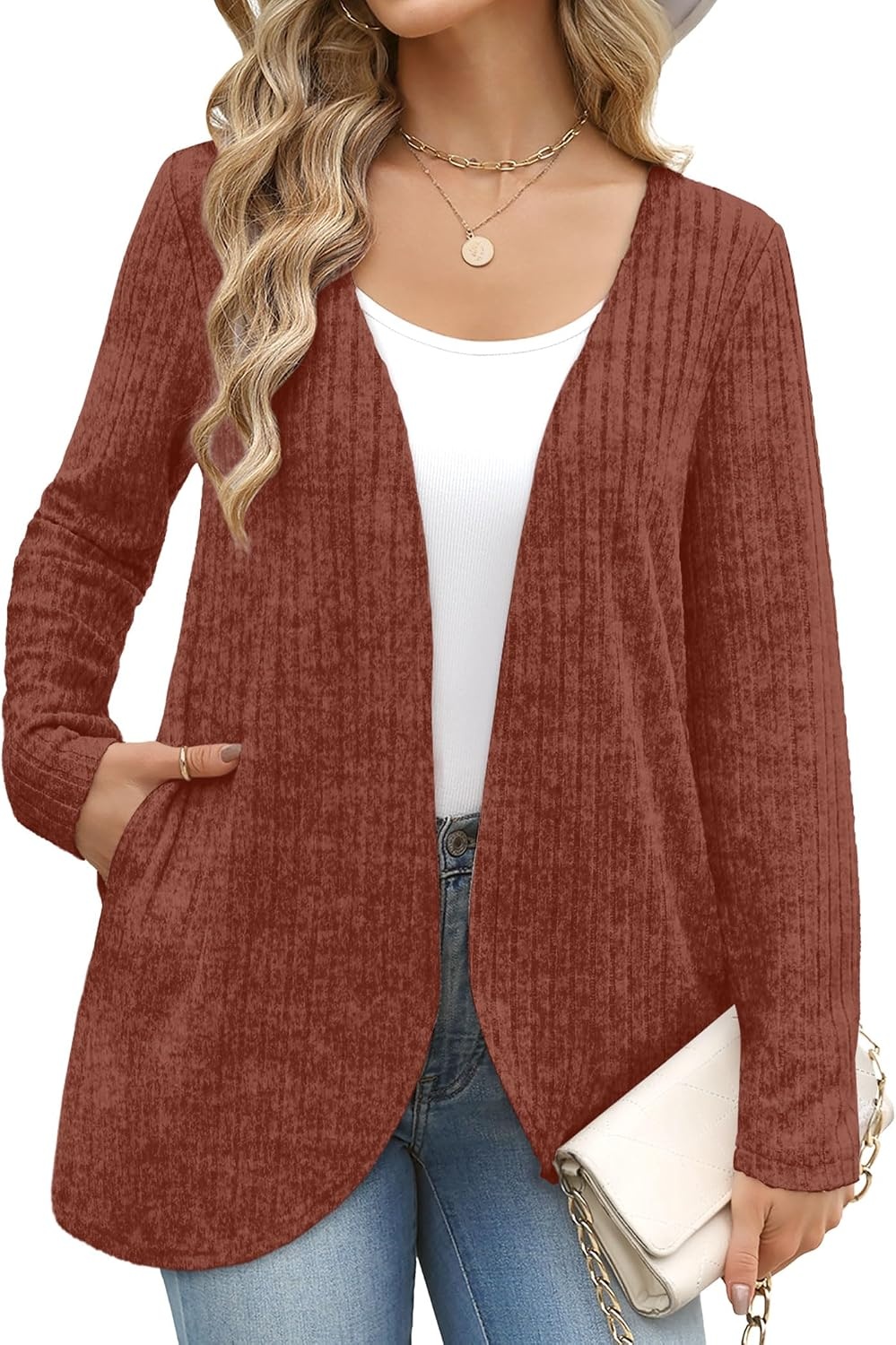 image:imageWIHOLL Cardigan Sweaters Fall Fashion Long Sleeve Shirts Casual12caramel