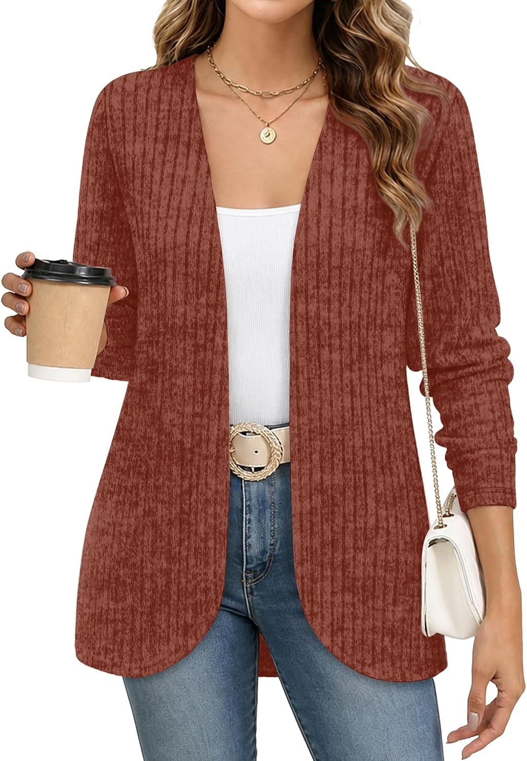 image:imageWIHOLL Cardigan Sweaters Fall Fashion Long Sleeve Shirts Casual12caramel