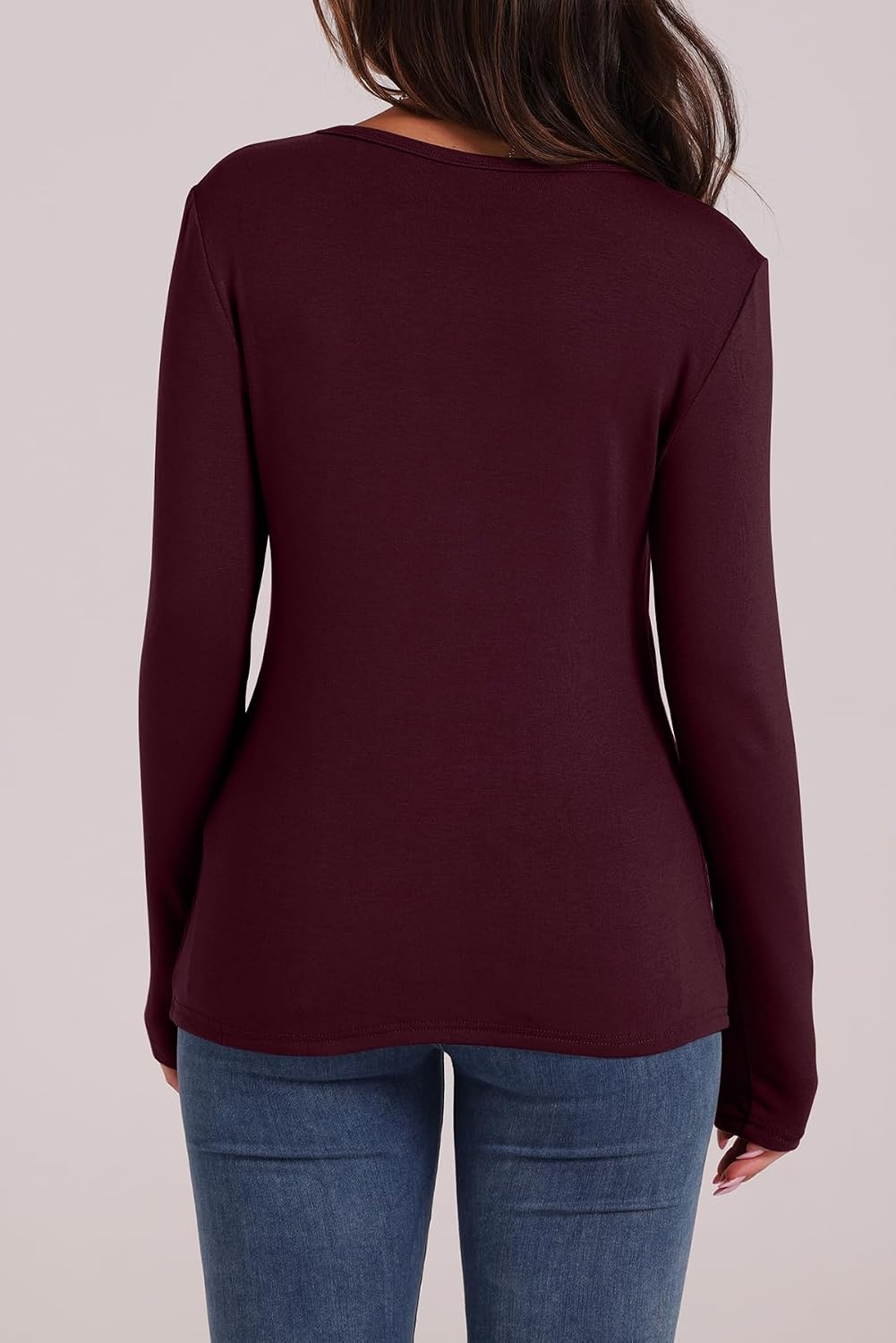 image:imageWIHOLL Long Sleeve Thermal Shirt for Women Light Fleece Tops Fall 2026 Crew Neck Casual Basic TShirtsDwine