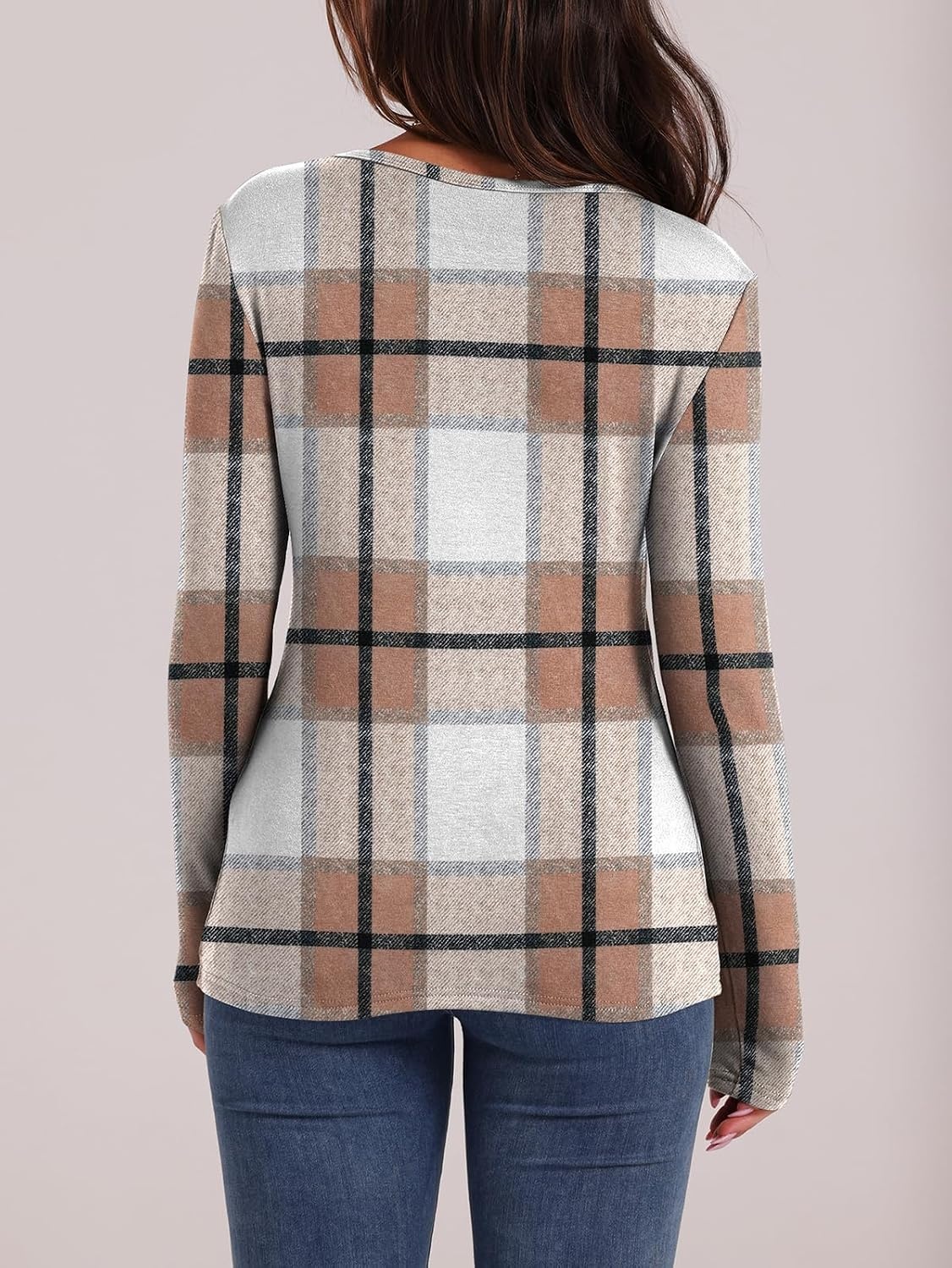 image:imageWIHOLL Long Sleeve Thermal Shirt for Women Light Fleece Tops Fall 2026 Crew Neck Casual Basic TShirtsPrint 04