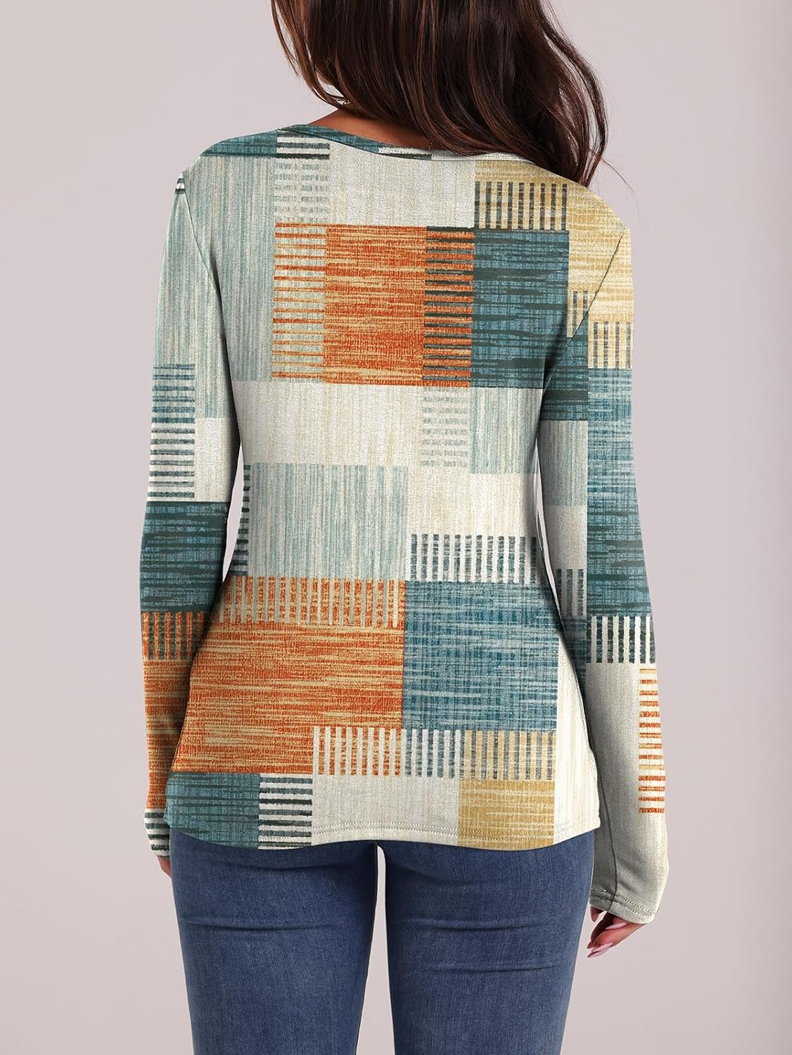 image:imageWIHOLL Long Sleeve Thermal Shirt for Women Light Fleece Tops Fall 2026 Crew Neck Casual Basic TShirtsPrint 06