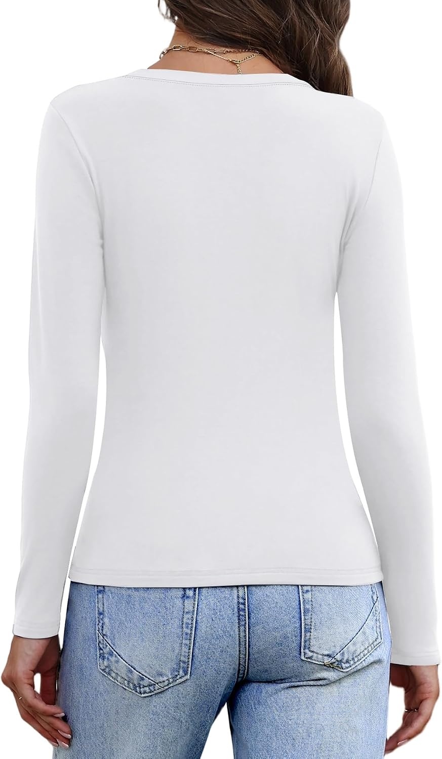 image:imageWIHOLL Long Sleeve Thermal Shirts for Women Fall TopsAwhite