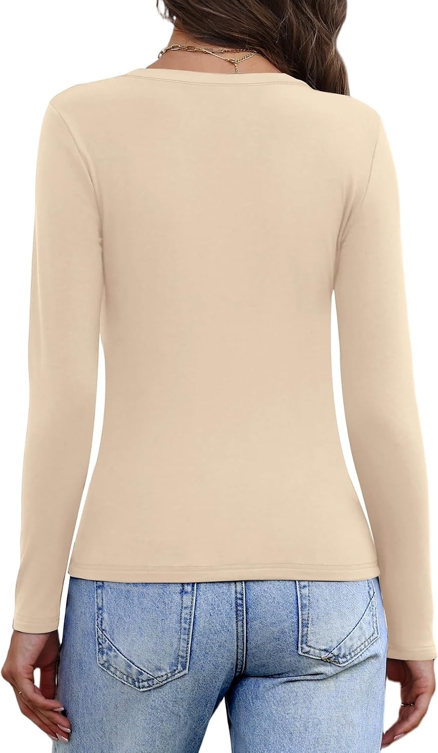image:imageWIHOLL Long Sleeve Thermal Shirts for Women Fall TopsBeige