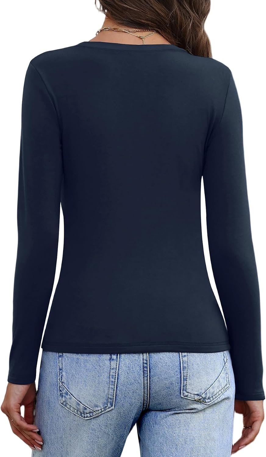 image:imageWIHOLL Long Sleeve Thermal Shirts for Women Fall TopsNavy Blue