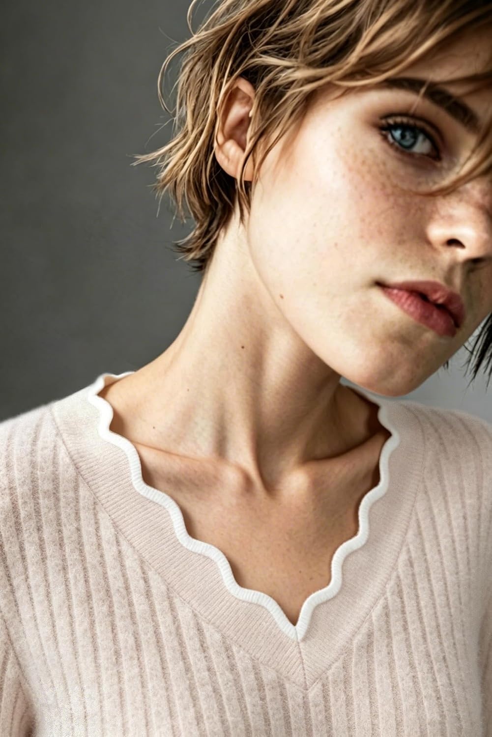 image:imageWIHOLL Long Sleeve Womens Shirts Lightweight Fall Tunic Top V Neck Sweaters01apricot