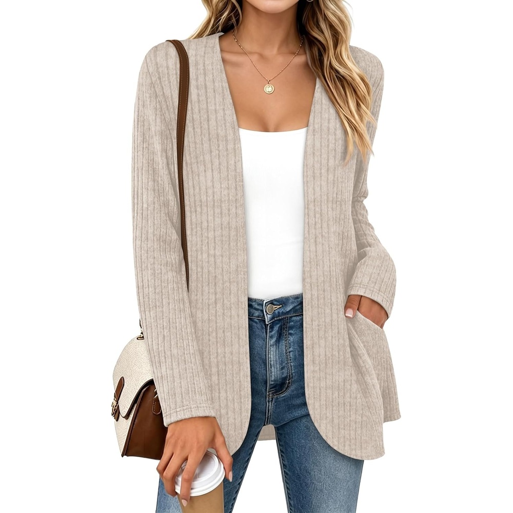 image:imageWIHOLL Cardigan Sweaters Fall Fashion Long Sleeve Shirts Casual10beige