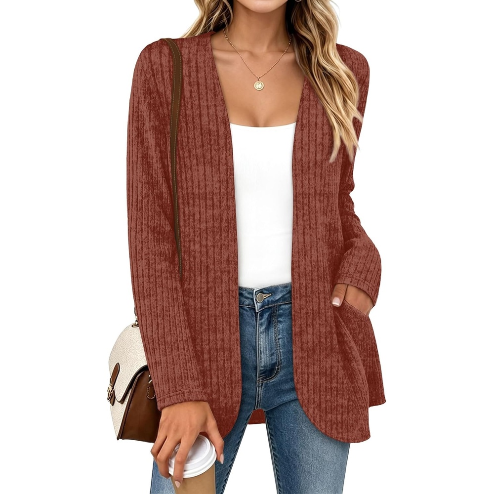 image:imageWIHOLL Cardigan Sweaters Fall Fashion Long Sleeve Shirts Casual12caramel