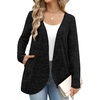 WIHOLL Cardigan Sweaters Fall Fashion Long Sleeve Shirts Casual(02-black)