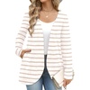 WIHOLL Cardigan Sweaters Fall Fashion Long Sleeve Shirts Casual(04–stripe)