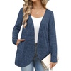 WIHOLL Cardigan Sweaters Fall Fashion Long Sleeve Shirts Casual(05-navy Blue)