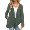 WIHOLL Cardigan Sweaters Fall Fashion Long Sleeve Shirts Casual(09-green)