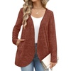 WIHOLL Cardigan Sweaters Fall Fashion Long Sleeve Shirts Casual(12-caramel)