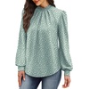 WIHOLL Long Sleeve Shirts for Women Mock Neck Tops Pleated Front Blouses Dressy Casual Spring Fall Clothes 2026 Fashion(03 – Sage Green Dots)