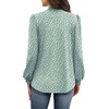 WIHOLL Long Sleeve Shirts for Women Mock Neck Tops Pleated Front Blouses Dressy Casual Spring Fall Clothes 2026 Fashion(03 – Sage Green Dots)