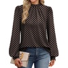 WIHOLL Long Sleeve Shirts for Women Mock Neck Tops Pleated Front Blouses Dressy Casual Spring Fall Clothes 2026 Fashion(04 – Brown Polka Dot)