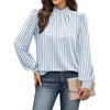 WIHOLL Long Sleeve Shirts for Women Mock Neck Tops Pleated Front Blouses Dressy Casual Spring Fall Clothes 2026 Fashion(05 – Light Blue Stripe)
