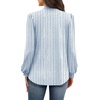 WIHOLL Long Sleeve Shirts for Women Mock Neck Tops Pleated Front Blouses Dressy Casual Spring Fall Clothes 2026 Fashion(05 – Light Blue Stripe)