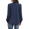 WIHOLL Long Sleeve Shirts for Women Mock Neck Tops Pleated Front Blouses Dressy Casual Spring Fall Clothes 2026 Fashion(05 – Navy Blue Polka Dot)
