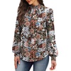 WIHOLL Long Sleeve Shirts for Women Mock Neck Tops Pleated Front Blouses Dressy Casual Spring Fall Clothes 2026 Fashion(05 – Vintage Pink Floral)