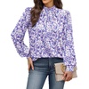 WIHOLL Long Sleeve Shirts for Women Mock Neck Tops Pleated Front Blouses Dressy Casual Spring Fall Clothes 2026 Fashion(06 – Light Purple Floral)