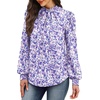 WIHOLL Long Sleeve Shirts for Women Mock Neck Tops Pleated Front Blouses Dressy Casual Spring Fall Clothes 2026 Fashion(06 – Light Purple Floral)