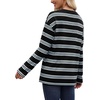 WIHOLL Long Sleeve Shirts for Women Stripe Tops Loose Oversized Fall Outfit(Black White Blue)