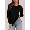 WIHOLL Long Sleeve Thermal Shirt for Women Light Fleece Tops Fall 2026 Crew Neck Casual Basic T-Shirts(A-black)