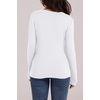 WIHOLL Long Sleeve Thermal Shirt for Women Light Fleece Tops Fall 2026 Crew Neck Casual Basic T-Shirts(B-white)