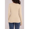 WIHOLL Long Sleeve Thermal Shirt for Women Light Fleece Tops Fall 2026 Crew Neck Casual Basic T-Shirts(C-beige)