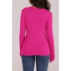 WIHOLL Long Sleeve Thermal Shirt for Women Light Fleece Tops Fall 2026 Crew Neck Casual Basic T-Shirts(D-hot Pink)