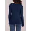 WIHOLL Long Sleeve Thermal Shirt for Women Light Fleece Tops Fall 2026 Crew Neck Casual Basic T-Shirts(D-navy Blue)