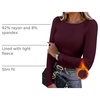 WIHOLL Long Sleeve Thermal Shirt for Women Light Fleece Tops Fall 2026 Crew Neck Casual Basic T-Shirts(D-wine)