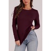 WIHOLL Long Sleeve Thermal Shirt for Women Light Fleece Tops Fall 2026 Crew Neck Casual Basic T-Shirts(D-wine)